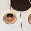 Suspension Japandi Muro à 4 lumières - travertin (pierre naturelle) et bois