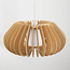 Suspension Rorka avec lamelles en bois, forme ronde ouverte et diffuseur