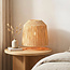 Lampe de table Aruna en papier raphia avec pied métallique beige