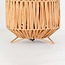 Lampe de table Arena en papier raphia avec pied métallique beige