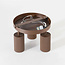 Plafonnier rond Blaze avec 3 spots orientables - marron