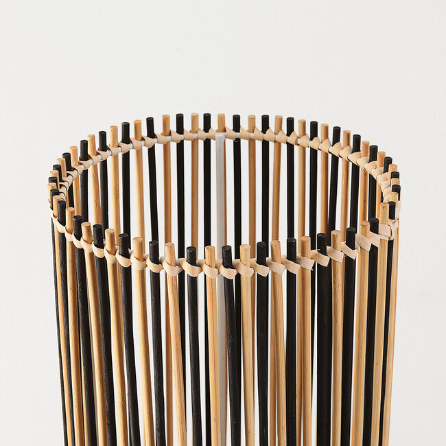 Lampadaire Lori en bambou noir et naturel