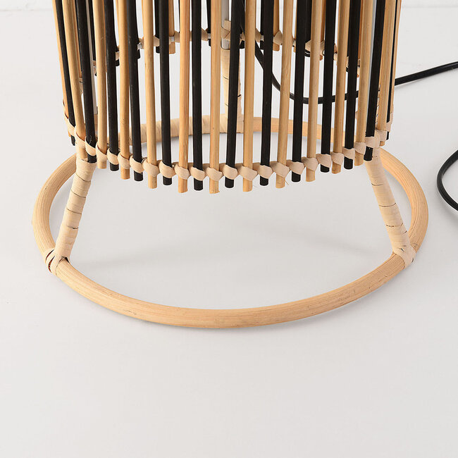 Lampadaire Lori en bambou noir et naturel