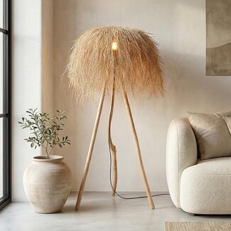 Lampadaire Boho Sunroot en rotin