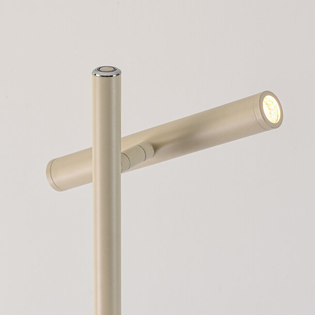 Lampadaire Zhan avec 3 spots orientables à LED intégrée et variateur tactile