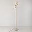 Lampadaire beige Zhan avec trois spots orientables et variateur tactile