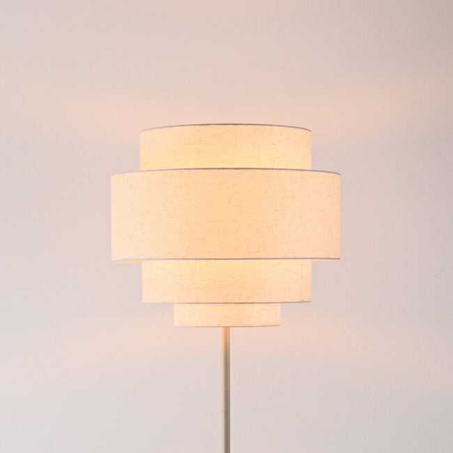 Lampadaire moderne Zhuo beige avec abat-jour en lin