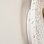 Applique ronde Velo en ciment et verre blanc laiteux, aspect terrazzo