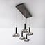 Suspension Valira à 5 lumières - chrome noir et verre fumé, télécommande et intensité variable