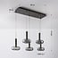 Suspension Valira à 5 lumières - chrome noir et verre fumé, télécommande et intensité variable