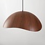 Suspension Japandi Zongse avec abat-jour métallique aspect noyer Ø56 cm