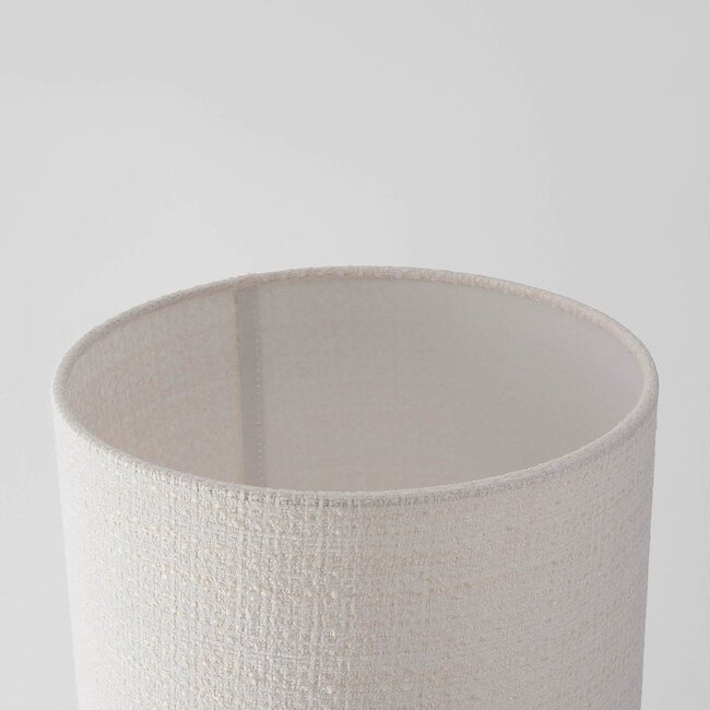 Lampadaire Japandi Lumo en lin blanc cassé