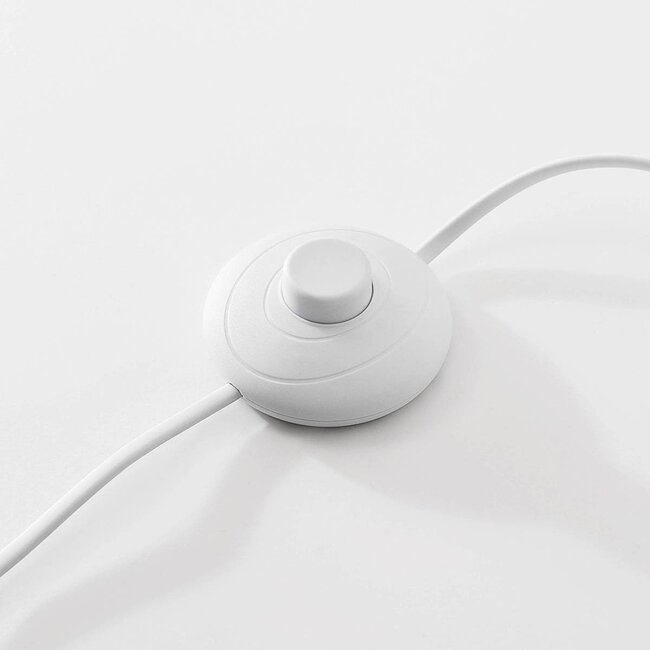 Lampadaire Japandi Lumo en lin blanc cassé