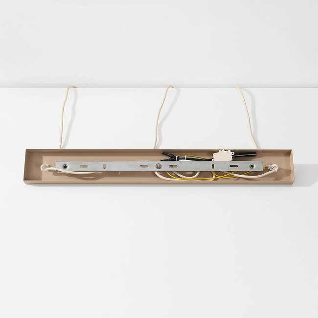 Suspension Japandi Senji avec trois abat-jours en lin - sable taupe