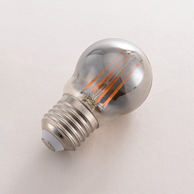 Ampoule LED E27, Ø45mm, 4,5W, 1800K, verre fumé, dimmable à 3 niveaux