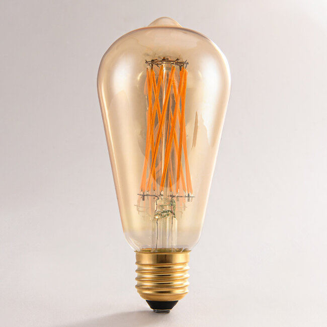 Lampe 4.5W avec filament croisé, 2200K, verre ambré, Ø64 - dimmable