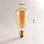 Ampoule filament LED dimmable, filament croisé 4,5 watts, verre ambré, 64 mm