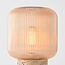 Lampe à poser Aurex en verre ambré nervuré et aspect travertin