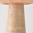 Lampe à poser Japandi Merox avec abat-jour en tissu et aspect travertin