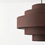 Suspension Zavon - abat-jour en tissu superposé, brun foncé