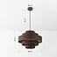 Suspension Zavon - abat-jour en tissu superposé, brun foncé
