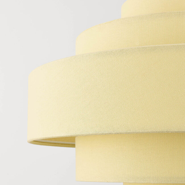 Suspension Zavon avec abat-jour en tissu superposé crème beige
