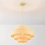 Suspension Zavon - abat-jour en tissu superposé, beige crème