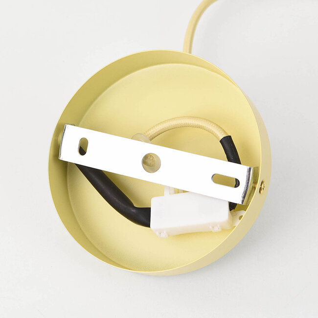 Suspension Zavon avec abat-jour en tissu superposé crème beige