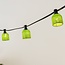 Abat-jour aspect rotin pour guirlande guinguette, vert