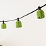 Abat-jour aspect rotin pour guirlande guinguette, vert