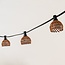 Abat -jour pour guirlande guinguette aspect rotin - couleur bois foncé