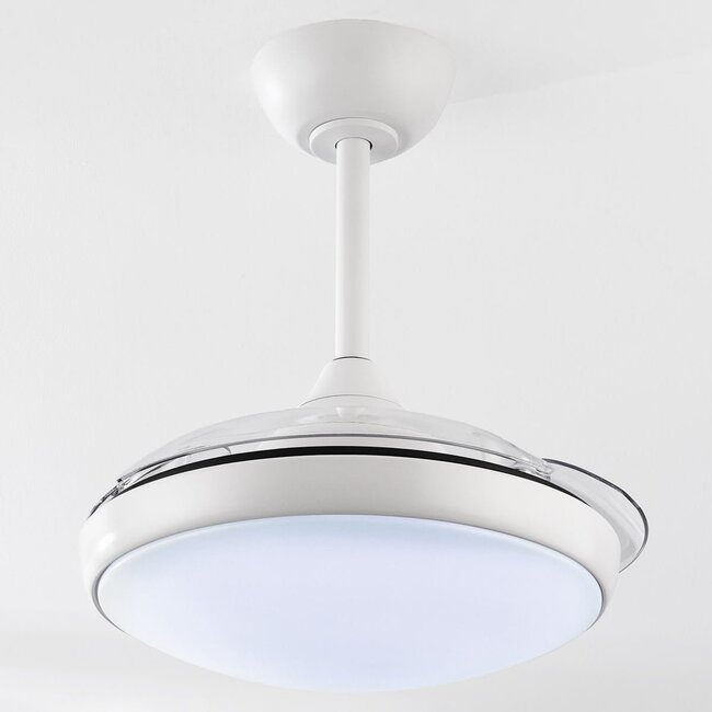 Ventilateur de plafond blanc avec LED et télécommande - Haizea