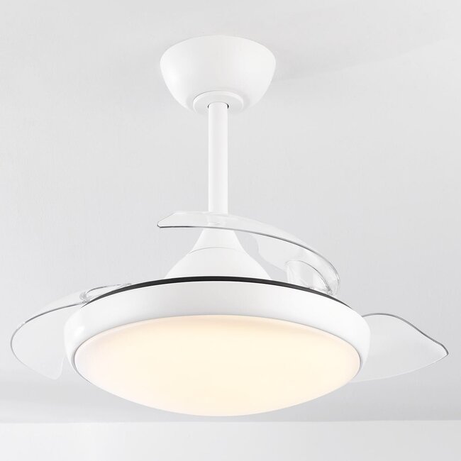 Ventilateur de plafond blanc avec LED et télécommande - Haizea