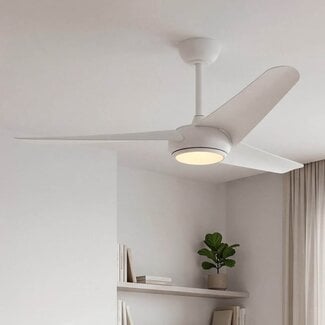 Ventilateur de plafond Angin avec LED intégrée et télécommande - blanc