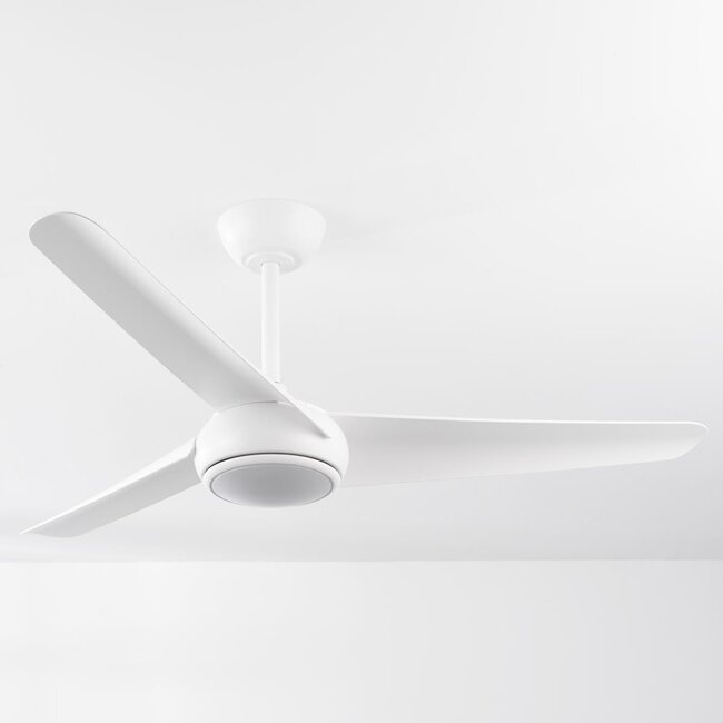 Ventilateur de plafond Angin avec LED intégrée et télécommande - blanc