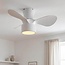 Ventilateur de plafond compact Vejas avec LED intégrée - blanc
