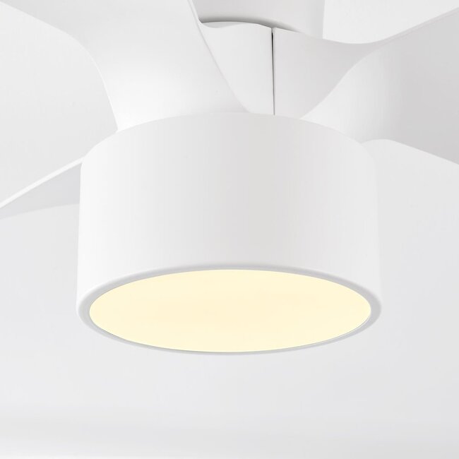 Ventilateur de plafond compact Vejas avec LED intégrée - blanc