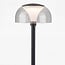 Lampe d'extérieur sur pied Joaz noire à demi-globe transparent, LED intégrée