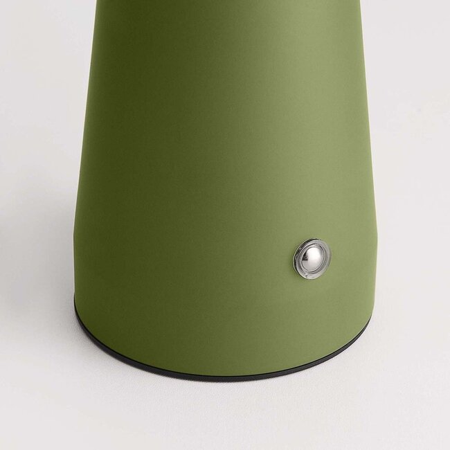 Lampe champignon rechargeable Soma verte avec variateur tactile et lumière réglable