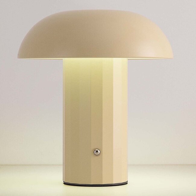 Lampe de table sans fil Noma en beige avec lumière dimmable et réglable