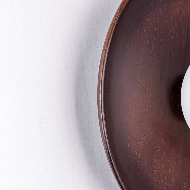 Applique murale Ruva en bois foncé et verre blanc laiteux