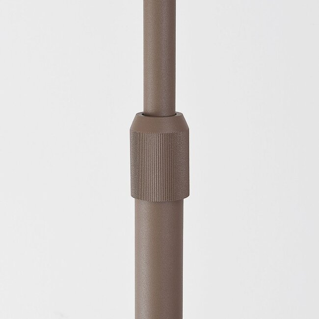 Lampadaire Narae avec bras réglable et abat-jour en lin - taupe