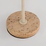 Lampe à poser Aurea avec abat-jour en lin et effet travertin - beige