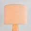 Lampe de table Verla avec abat-jour en lin et pied aspect travertin