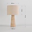 Lampe de table Verla avec abat-jour en lin et pied aspect travertin
