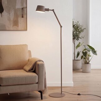 Lampadaire réglable Mella avec éclairage double face - taupe