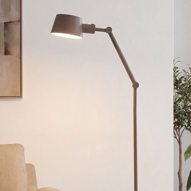 Lampadaire réglable Mella avec éclairage double face - taupe