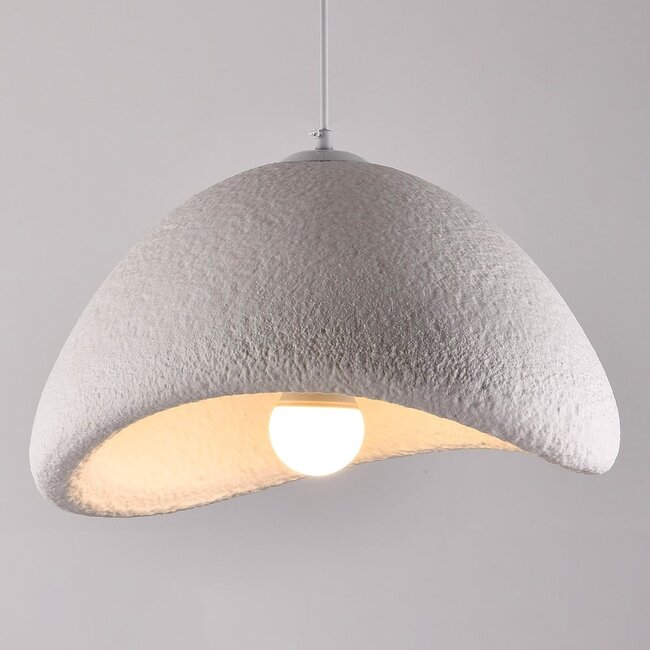 Suspension Wabi Sabi Cemento effet pierre blanc - 60 x 47 cm