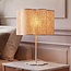 Lampe à poser Hiron beige avec abat-jour en lin