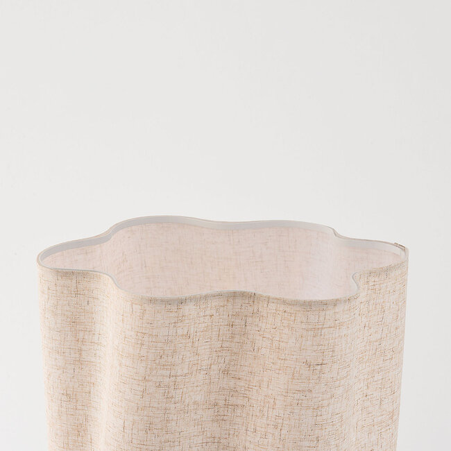 Lampadaire Hiros beige avec abat-jour en lin